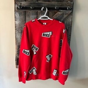 Men's Nike Crewneck Red w/Black & White Graphics